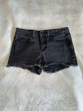 Denizen from Levi's Black Frayed Hem Denim Shorts